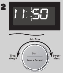 Voer de tijd van de dag in met behulp van de Dial