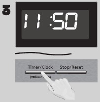 Druk op Timer/Clock om de instelling te voltooien