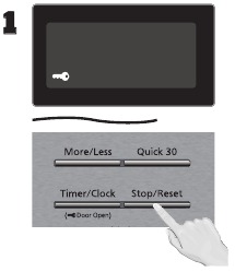 Het pictogram van het kinderslot wordt weergegeven in het display