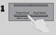Druk &eacute;&eacute;n keer op de knop Timer/Clock