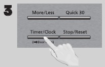 Druk &eacute;&eacute;n keer op Timer/Clock