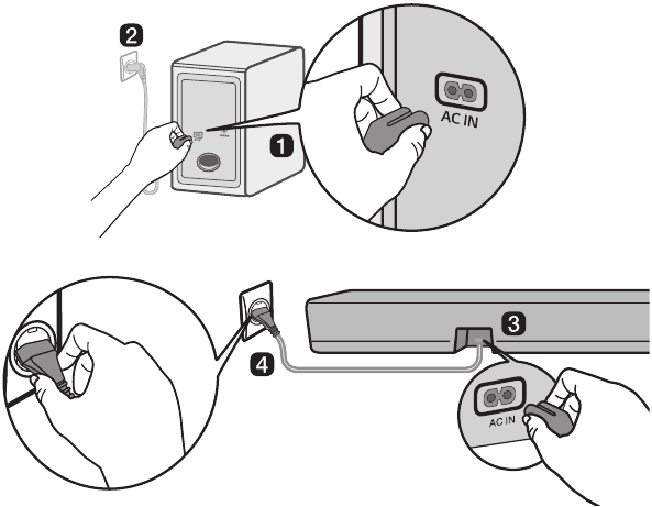 De draadloze subwoofer automatisch aansluiten