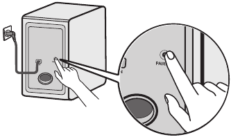 De draadloze subwoofer handmatig aansluiten