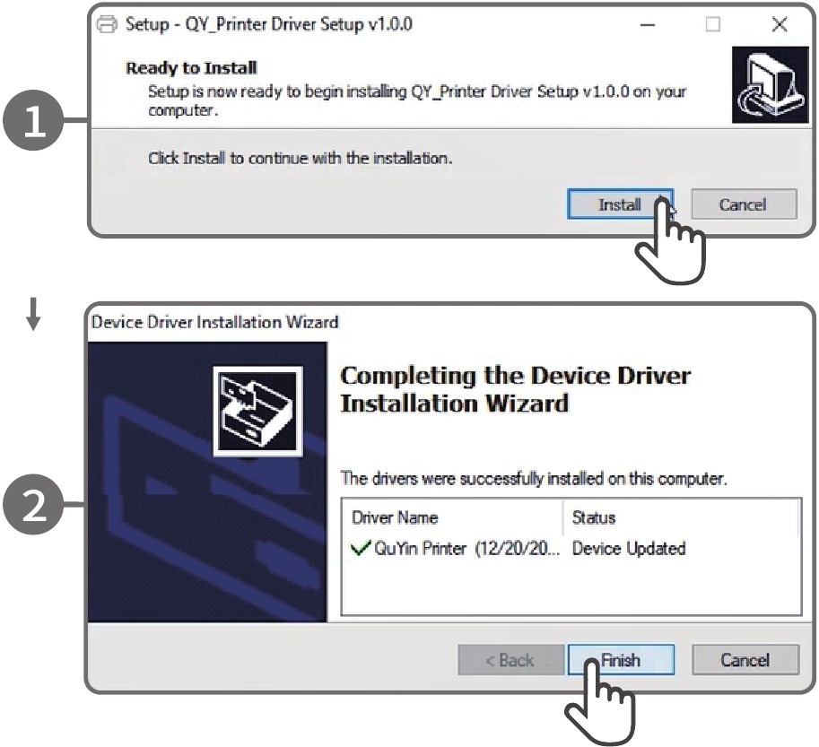 Afdrukken via computer met datakabel - Stap 3