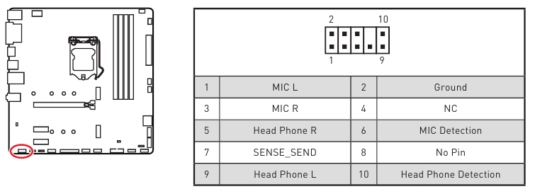 JAUD1: frontaudio-connector