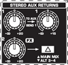Stereo aux return-bedieningselementen