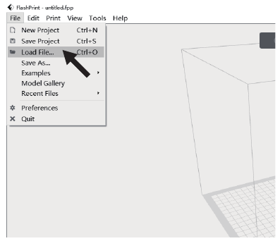 Flashforge's offici&euml;le snijsoftware - Stap 1