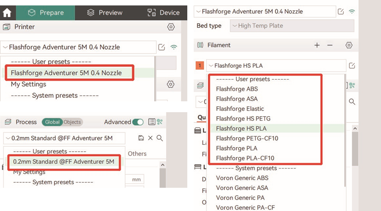 OrcaSlicer gebruiken (configuraties importeren) - Stap 2