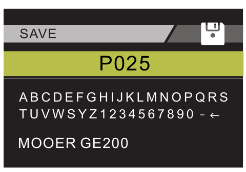 PRESETS OPSLAAN