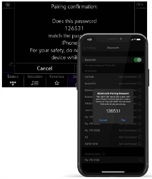Bluetooth-menu op het infotainmentsysteem