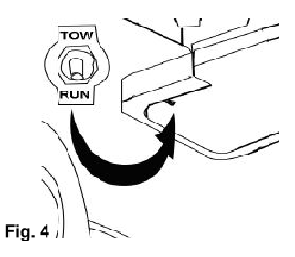 Tow/Run-schakelaar (ook Aan/Uit-schakelaar)