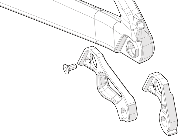 De derailleurhanger monteren