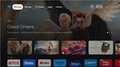 De startpagina van Google TV openen