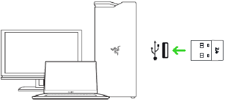 De draadloze USB-dongle gebruiken - Stap 1