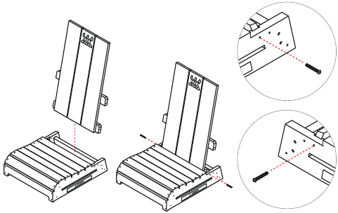 MONTAGE-INSTRUCTIES - Stap 1 - RUGLEUNING BEVESTIGEN