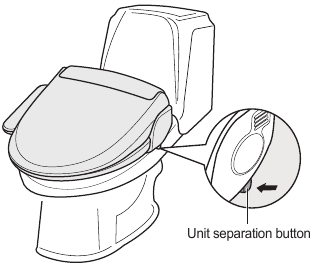 De unit loskoppelen van de toiletpot - Stap 1