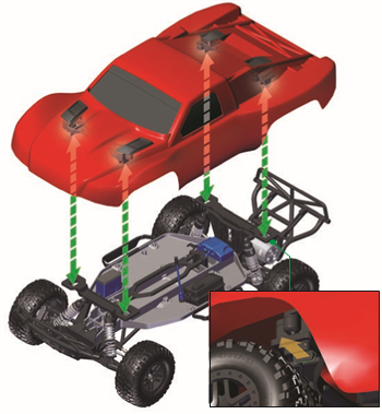 De carrosserie verwijderen voor toegang tot het chassis