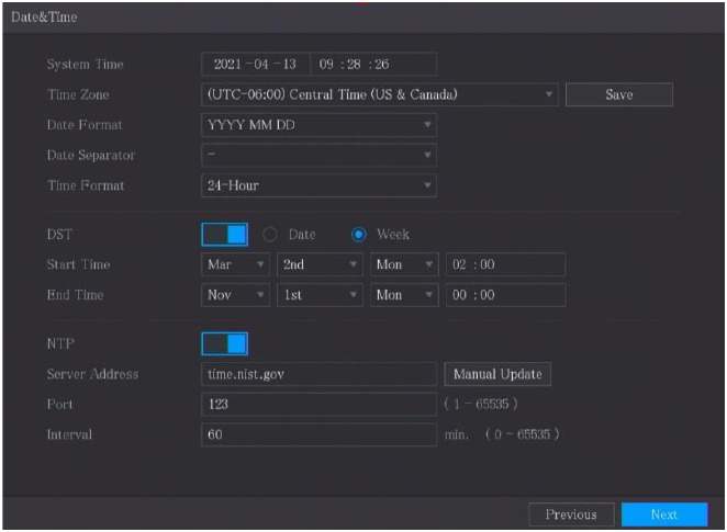 Startup Wizard Walkthrough - Date & Time