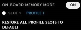 On-Board Memory-modus inschakelen