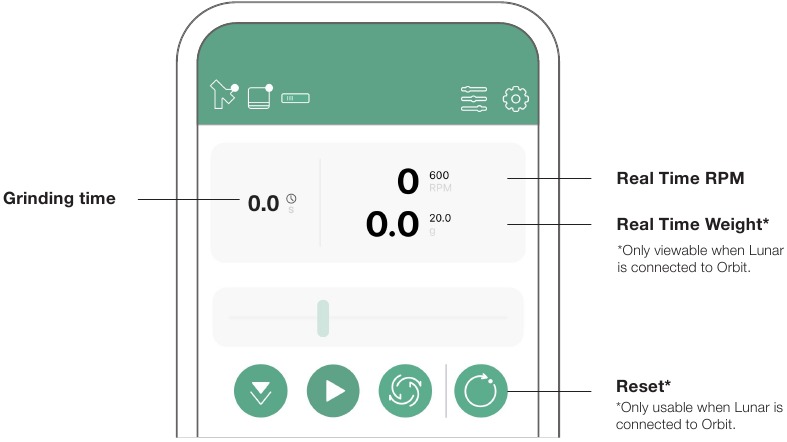 De app gebruiken wanneer verbonden met Orbit en Lunar