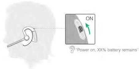 Batterijniveau van de headset controleren - Stap 1
