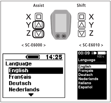 Instellingenmenu - (Taalinstelling) - Stap 1