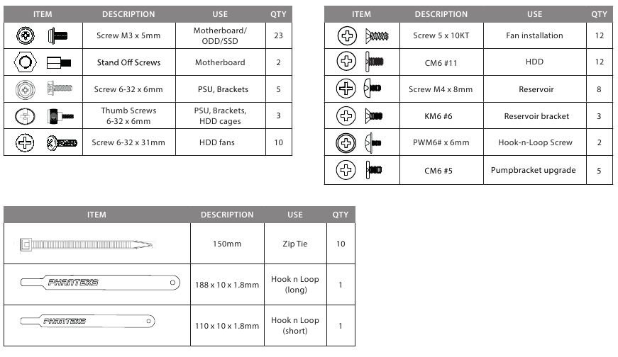Phanteks ENTHOO PRO (PH-ES614PTG BK) ENTHOO Series accessoires