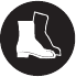 Draag stevig schoeisel met antislipzolen. Draag geen sandalen, slippers, schoenen met open tenen of vergelijkbaar schoeisel. Draag veiligheidslaarzen met stalen neuzen.