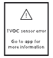 Afbeelding van TVOC-sensorfoutmelding op het scherm