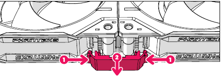 Ventilatoren loskoppelen - Brugclips verwijderen