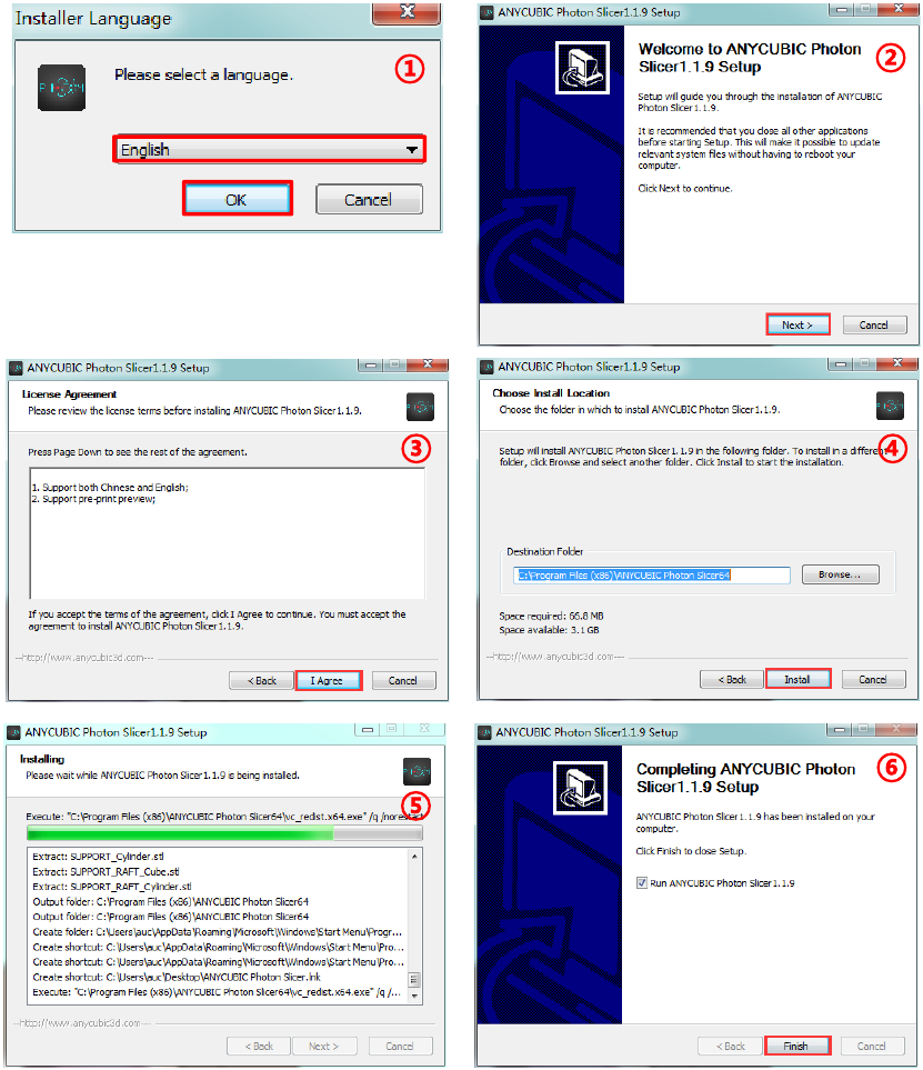 Slicing software installatie