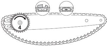 De geleider en zaagketting monteren - Stap 6