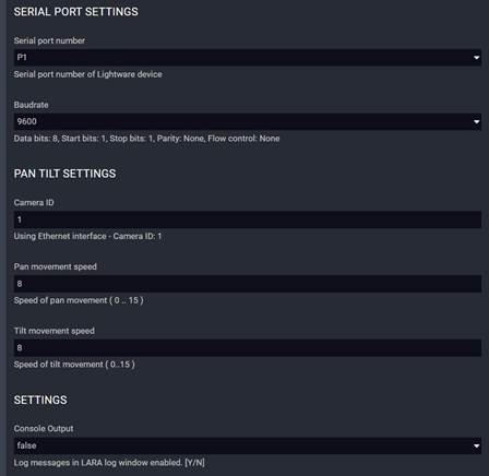 Parameters van PTZ_CAM-instantie instellen - Stap 2