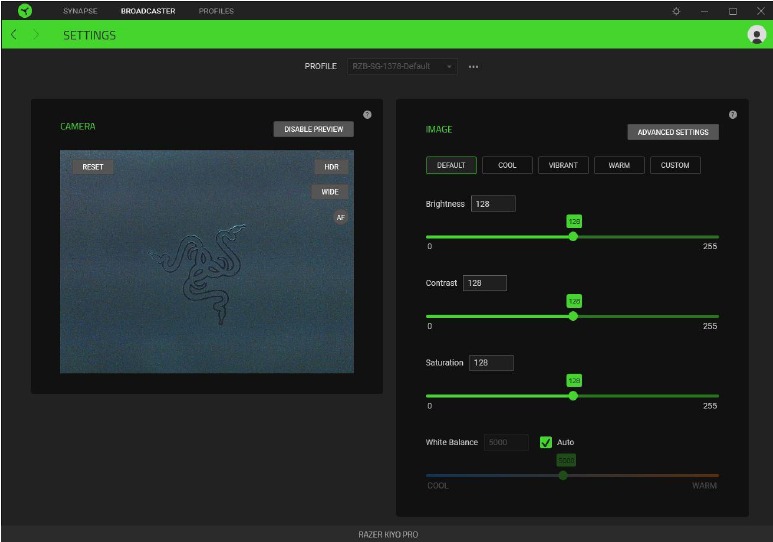 Broadcaster Tab Overview - Settings
