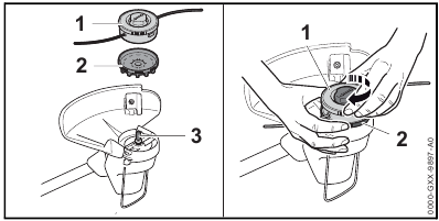 Een maaiaccessoire monteren op een trimmer met ventilatorwiel