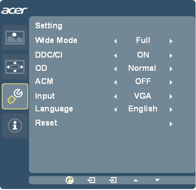 Instellingenmenu