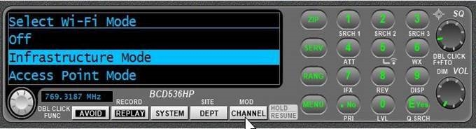 Uniden BCD536HP wifi-configuratie - Stap 1