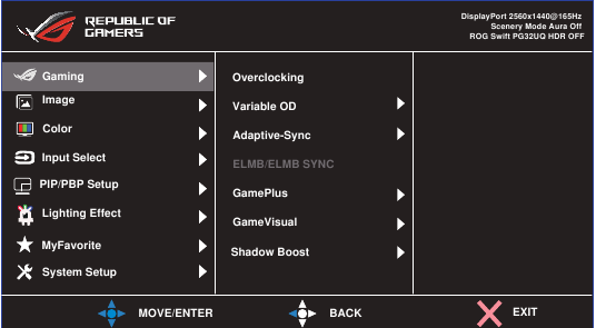 Het OSD-menu herconfigureren