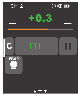 Single-groepsweergave in TTL-modus