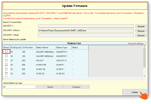 Firmware bijwerken - Stap 2