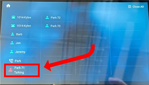 De parkeerknop gebruiken tijdens een gesprek - Stap 3