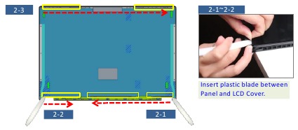LCD PANEL - Mededeling demontage - Stap 2