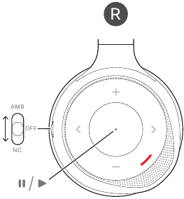 Rechter knoppen en pictogrammen op de Cisco 730-headset
