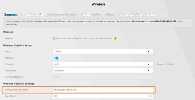 WiFi-naam (SSID) en wachtwoord wijzigen - Stap 1