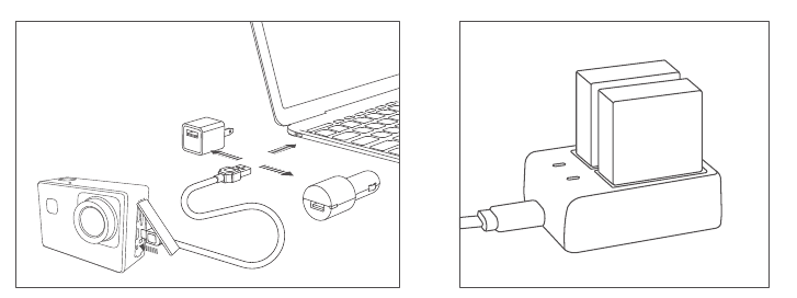De camera opladen