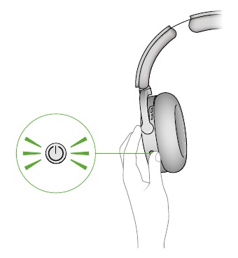Uw koptelefoon inschakelen en koppelen - Stap 1