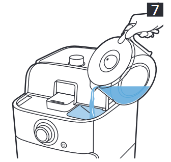De koffiemachine doorspoelen - Stap 1