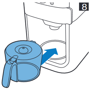 De koffiemachine doorspoelen - Stap 2