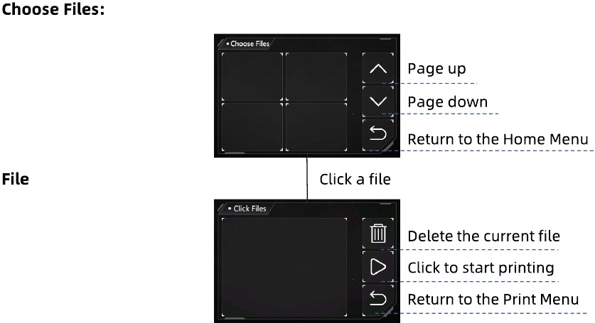 Menupad - Bestanden kiezen in het menu Afdrukken