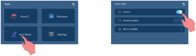 De automatische toevoer activeren
